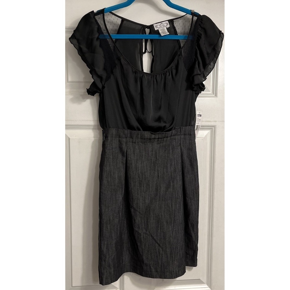 Trixxi black Size 3 Shift Short Dress Office Career Preppy Flutter ‎ NWT No Belt